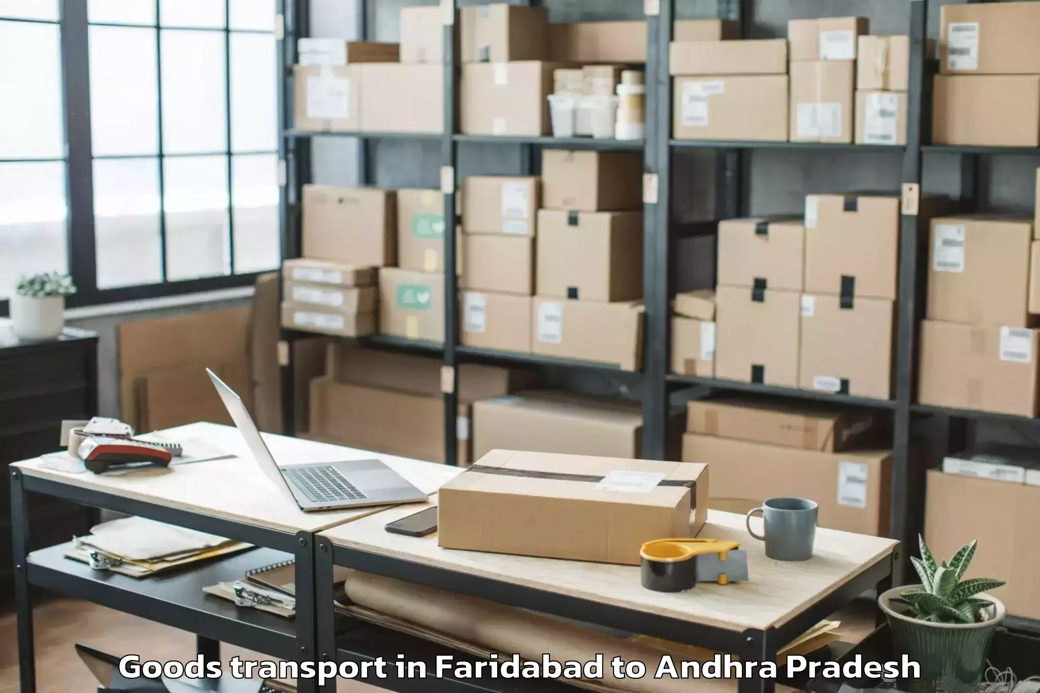 Affordable Faridabad to Pedda Kadubur Goods Transport